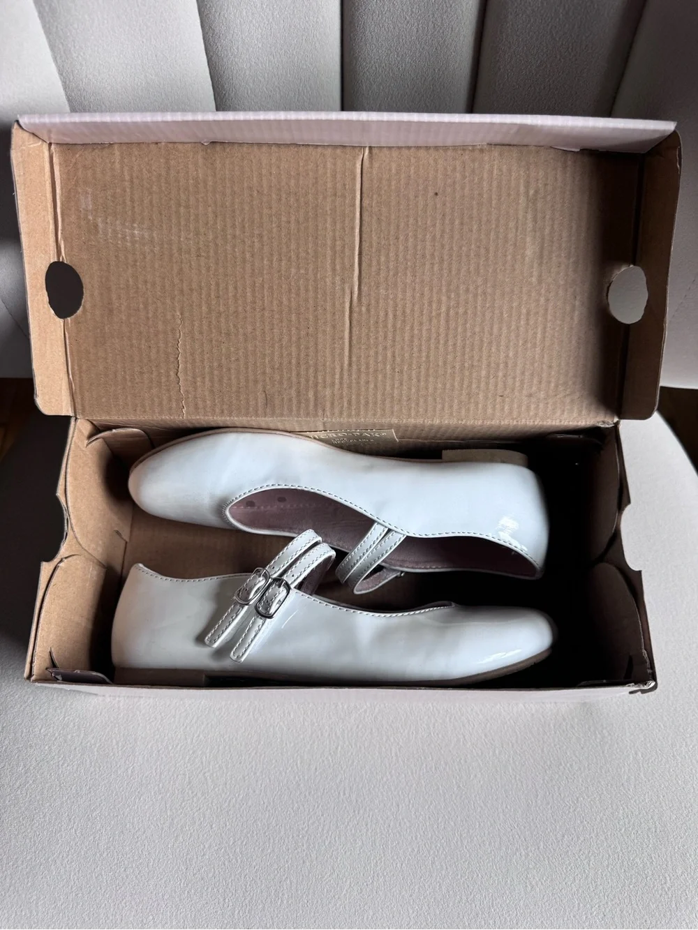 Christie & Jill White Girls' Patent Mary Jane Dress Shoes with Straps Size 1 NIB